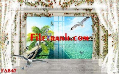 File in mica File gốc in bộ tranh decor treo tráng gương canvas FA847 (ảnh gốc) đẹp
