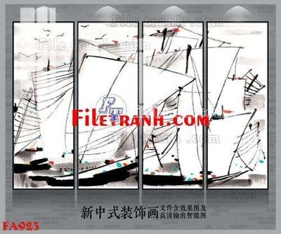 Tải file File gốc in bộ tranh decor treo tráng gương canvas FA923 (gốc) chủ đề phong thủy