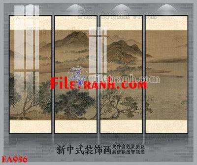 Download file File gốc in bộ tranh decor treo tráng gương canvas FA956 (gốc) in mica bàn thờ