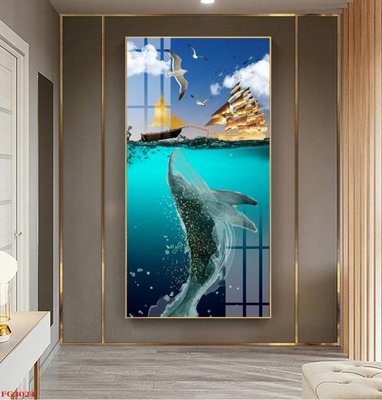 File gốc File tranh tráng gương hiện đại FG3024 (in mica) trang trí