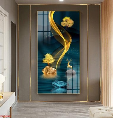 File gốc File tranh tráng gương hiện đại FG3056 (in lụa) trang trí tường