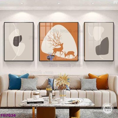 File in mica File bộ tranh tráng gương hiện đại FG7034 (bản gốc) làm vách ngăn