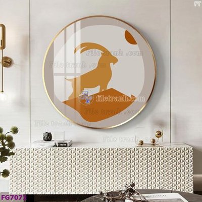 File gốc File bộ tranh tráng gương hiện đại FG7072 (in lụa) tranh mã đáo