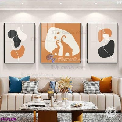 File ảnh File bộ tranh tráng gương hiện đại FG7100 (gốc) in poster