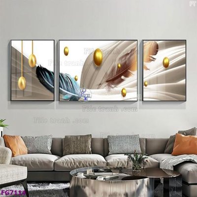 File gốc File bộ tranh tráng gương hiện đại FG7114 (in ấn) không giới hạn