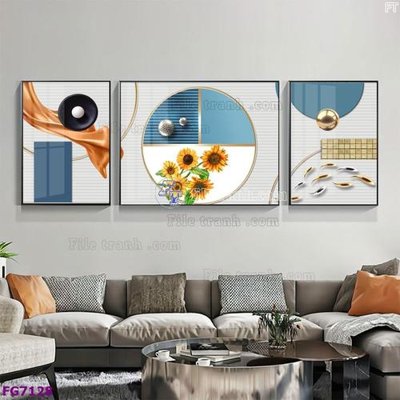 File gốc File bộ tranh tráng gương hiện đại FG7128 (phong cách) cổ điển