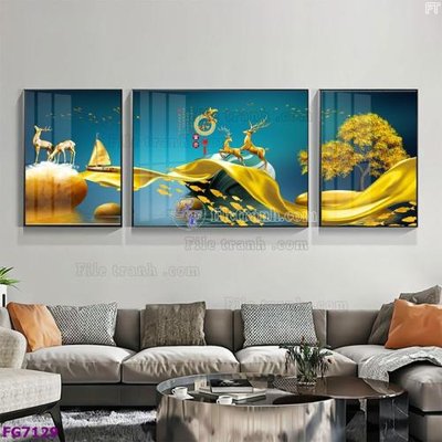 File in mica File bộ tranh tráng gương hiện đại FG7129 (bản gốc) sắc sảo