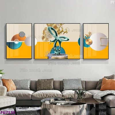 File gốc File bộ tranh tráng gương hiện đại FG7133 (thiết kế) độc quyền