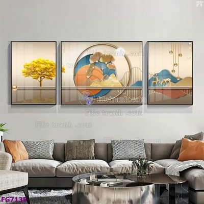 File PSD File bộ tranh tráng gương hiện đại FG7135 (gốc) cho designer