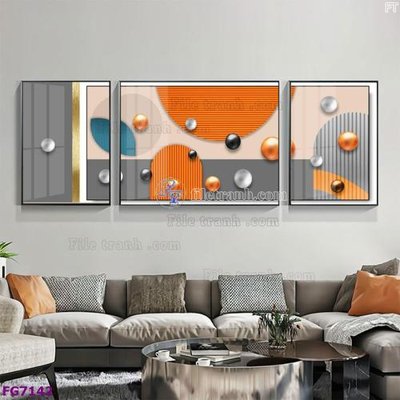File tranh File bộ tranh tráng gương hiện đại FG7142 (bản gốc) in canvas