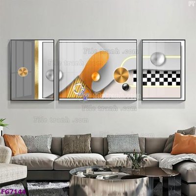 File tranh File bộ tranh tráng gương hiện đại FG7144 (gốc) in vải canvas