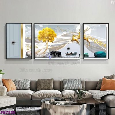 Tải file File bộ tranh tráng gương hiện đại FG7155 (gốc) in tranh tráng gương