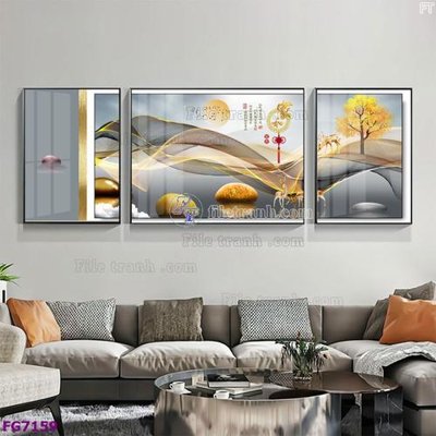 File PSD File bộ tranh tráng gương hiện đại FG7159 (bản gốc) dễ dàng edit