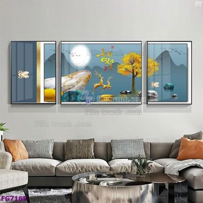 Download file File bộ tranh tráng gương hiện đại FG7165 (gốc) in mica cao cấp