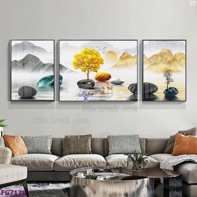 File in trần File bộ tranh tráng gương hiện đại FG7170 (bản gốc) 5D