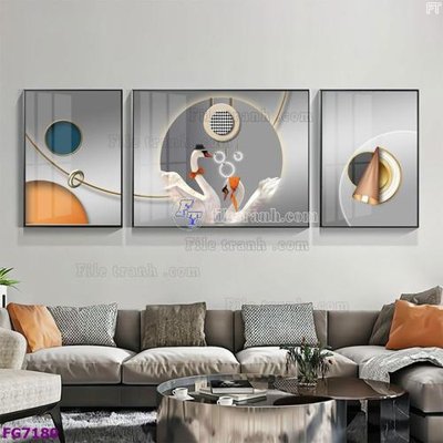 File ảnh File bộ tranh tráng gương hiện đại FG7180 (gốc) in biển hiệu