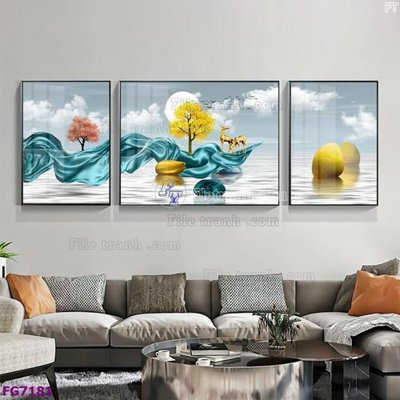 File gốc File bộ tranh tráng gương hiện đại FG7181 (cho in ấn) độc quyền