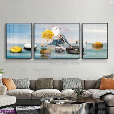 Hình ảnh file gốc File bộ tranh tráng gương hiện đại FG7182 cho in UV