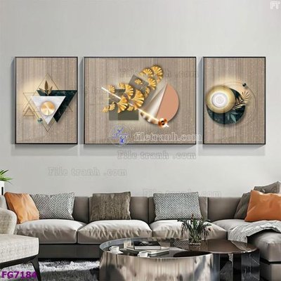 Hình ảnh file gốc in trần nhà File bộ tranh tráng gương hiện đại FG7184