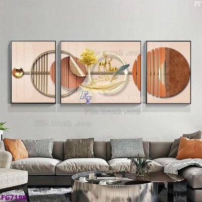 File ảnh File bộ tranh tráng gương hiện đại FG7188 (gốc) cho trang trí nhà hàng