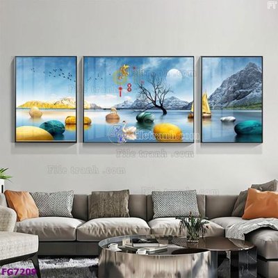 File tranh quảng cáo File bộ tranh tráng gương hiện đại FG7209 (file gốc) chuyên nghiệp