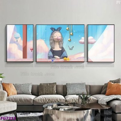 File gốc File bộ tranh tráng gương hiện đại FG7212 (in lụa) tranh thuận buồm