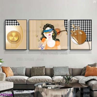 File gốc File bộ tranh tráng gương hiện đại FG7216 (PSD/TIFF) độ phân giải cao