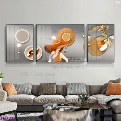 File in trần File bộ tranh tráng gương hiện đại FG7223 (bản gốc) trời sao