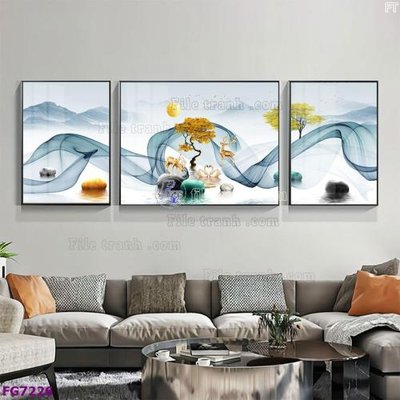 File gốc File bộ tranh tráng gương hiện đại FG7226 (ảnh chi tiết) để in lụa