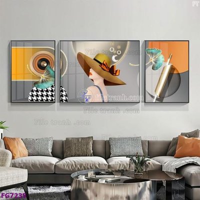 File gốc File bộ tranh tráng gương hiện đại FG7235 (trang trí) phòng làm việc