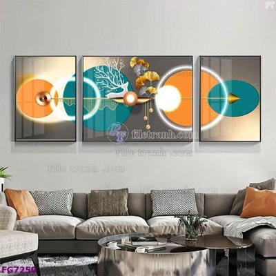 File in ấn File bộ tranh tráng gương hiện đại FG7250 (bản gốc) chất lượng cao