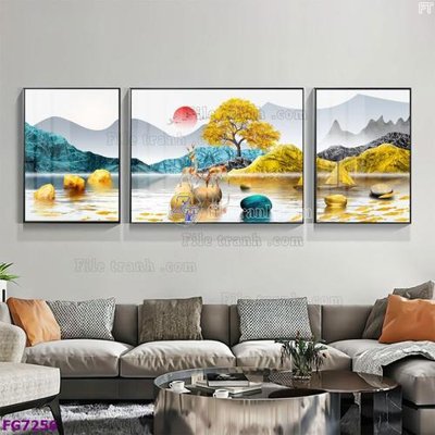 Tải về hình ảnh gốc File bộ tranh tráng gương hiện đại FG7256 sắc nét