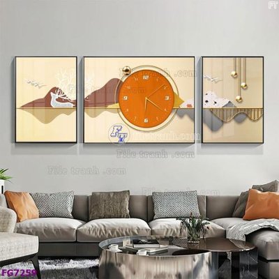 Cung cấp file tranh gốc File bộ tranh tráng gương hiện đại FG7259 độc quyền
