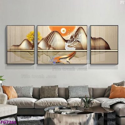 File tranh File bộ tranh tráng gương hiện đại FG7261 (file gốc) chủ đề phong thủy