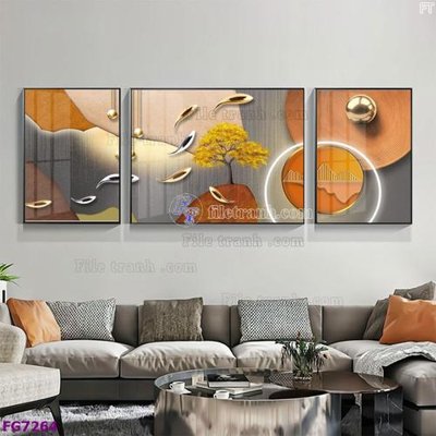 Tải file gốc File bộ tranh tráng gương hiện đại FG7264 (in khổ lớn) không vỡ