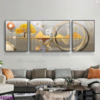 File in lụa File bộ tranh tráng gương hiện đại FG7270 (chất lượng cao) File bộ tranh tráng gương hiện đại FG7270