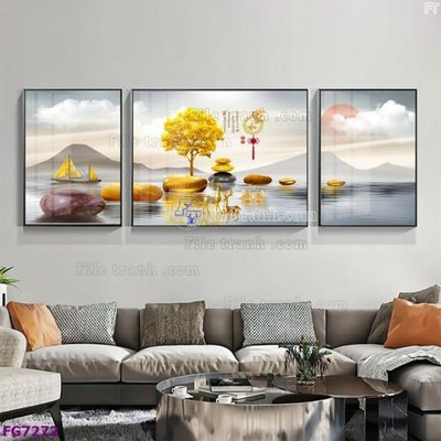 File PSD File bộ tranh tráng gương hiện đại FG7272 (gốc) cho in quảng cáo