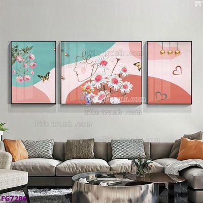 File gốc File bộ tranh tráng gương hiện đại FG7286 (trang trí) phòng trẻ em