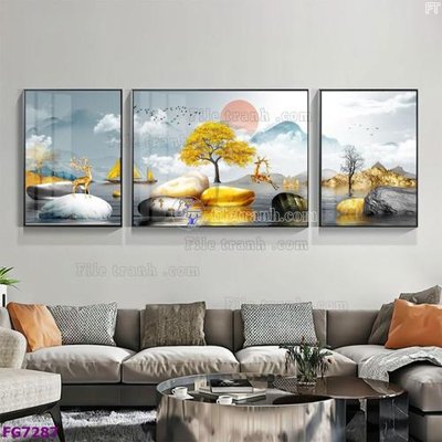 Download file gốc File bộ tranh tráng gương hiện đại FG7287 (in mica) 3D