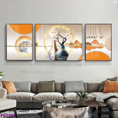 File in mica File bộ tranh tráng gương hiện đại FG7303 (bản gốc) siêu trong