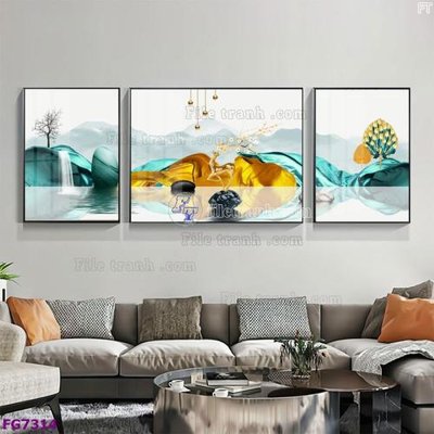 File tranh File bộ tranh tráng gương hiện đại FG7314 (file gốc) chuẩn màu in