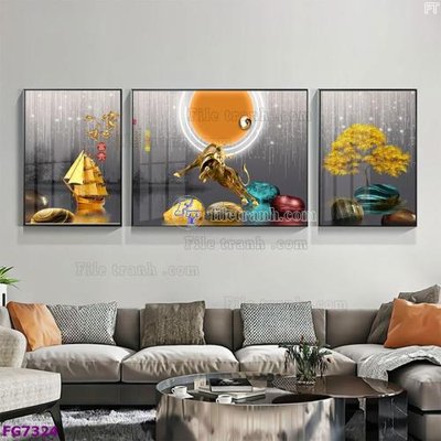 File PSD in ấn File bộ tranh tráng gương hiện đại FG7324 (chất lượng cao)