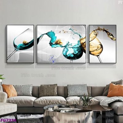 File tranh gốc File bộ tranh tráng gương hiện đại FG7334 (bản quyền) Filetranh.com