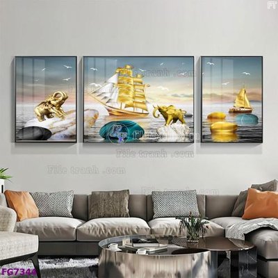 Ảnh gốc File bộ tranh tráng gương hiện đại FG7344 (nét căng) in mica