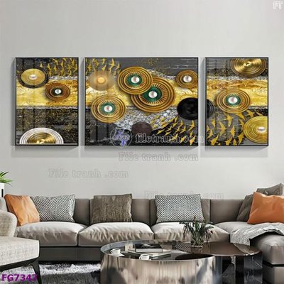 File in mica File bộ tranh tráng gương hiện đại FG7347 (ảnh gốc) đẹp