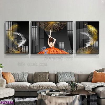 File gốc File bộ tranh tráng gương hiện đại FG7351 cho in ấn và thiết kế