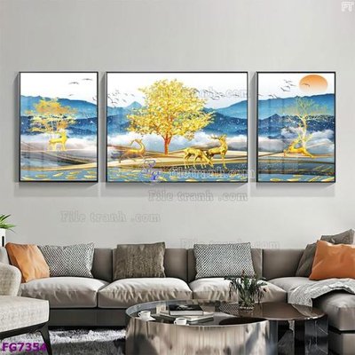 File gốc File bộ tranh tráng gương hiện đại FG7354 (in ấn) không giới hạn