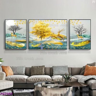 File gốc File bộ tranh tráng gương hiện đại FG7357 (trang trí) phòng ngủ