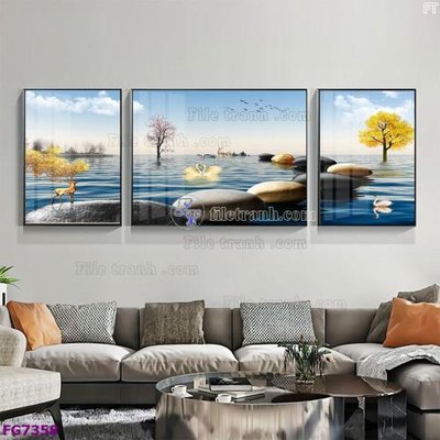 Tải file gốc File bộ tranh tráng gương hiện đại FG7358 (in khổ lớn) không mờ