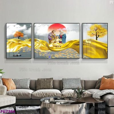 File gốc File bộ tranh tráng gương hiện đại FG7364 (cho in ấn) từ kho Filetranh